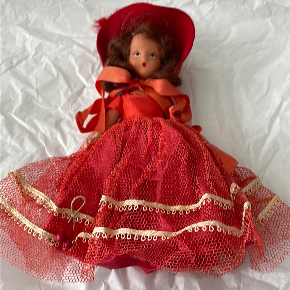 Nancy Ann 1940’s Vintage Doll in Red Dress